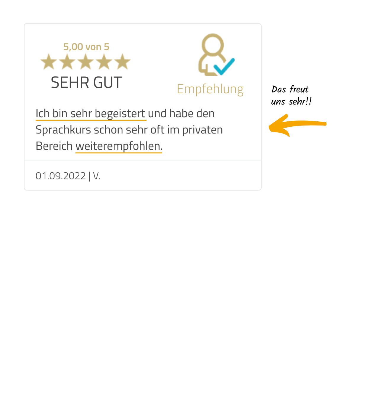 4-Vera-Birkenbihl-Online-Sprachkurs-5-Sterne-Kundenrezension-Klarsicht-Verlag 5-Sterne Rezension eines begeisterten Birkenbihl-Sprachkurs Kunden, welcher diese auch sofort seinen Bekannten weiterempfohlen hat.