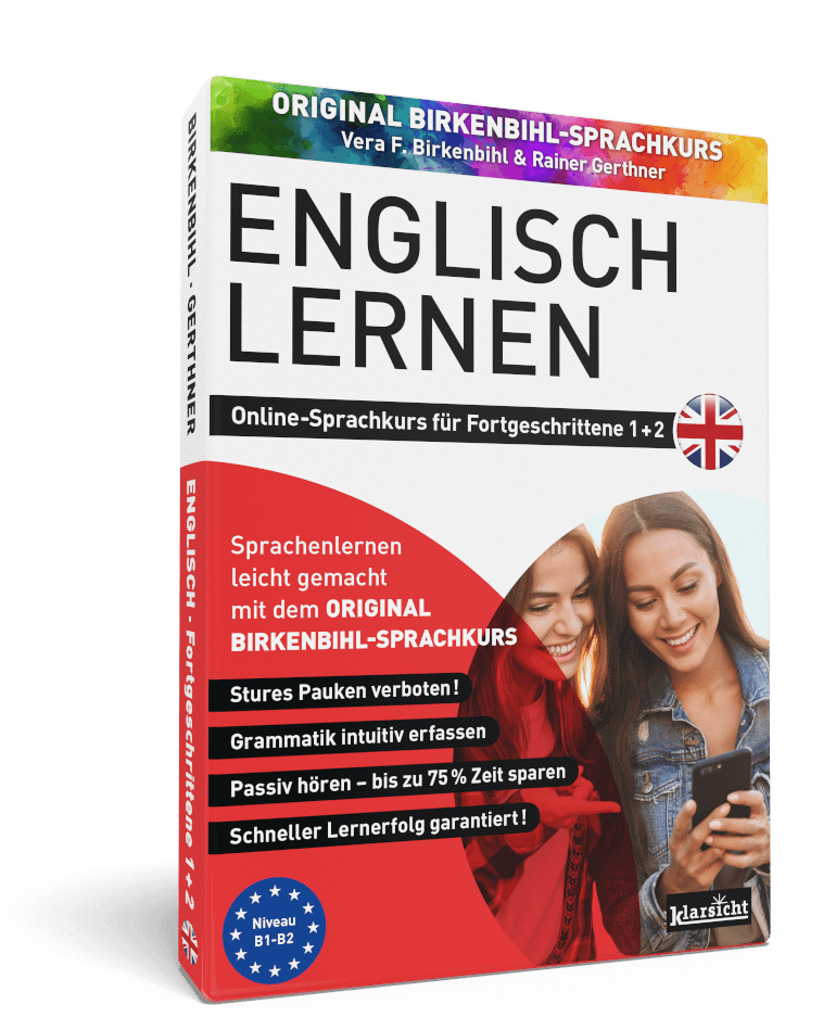 Vera Birkenbihl Online Sprachkurs Englisch Fortgeschrittene | Klarsicht Verlag Der erfolgreiche Birkenbihl Online-Sprachkurs fuer Fortgeschrittene mit zwei gluecklichen Freundinnen auf dem Titelbild.